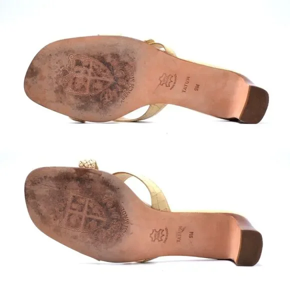 BRIGHTON Tatum Women 9M Leather Square Toe Slide Shoe Buckle Rhinestone Detail - Picture 9 of 11